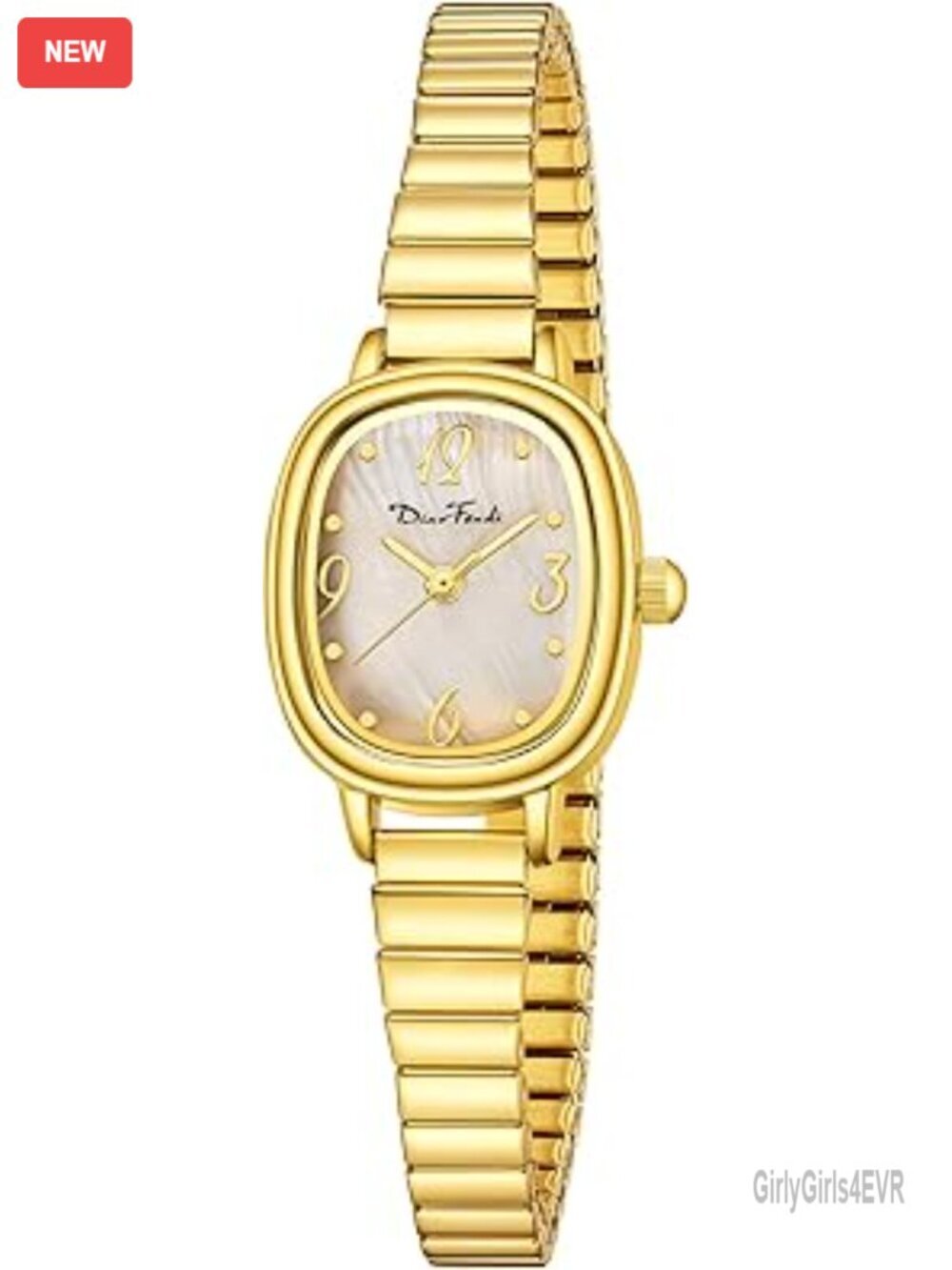 Petite Women's Easy Reader Analog Watch Rectangular Stainless Steel Expansion